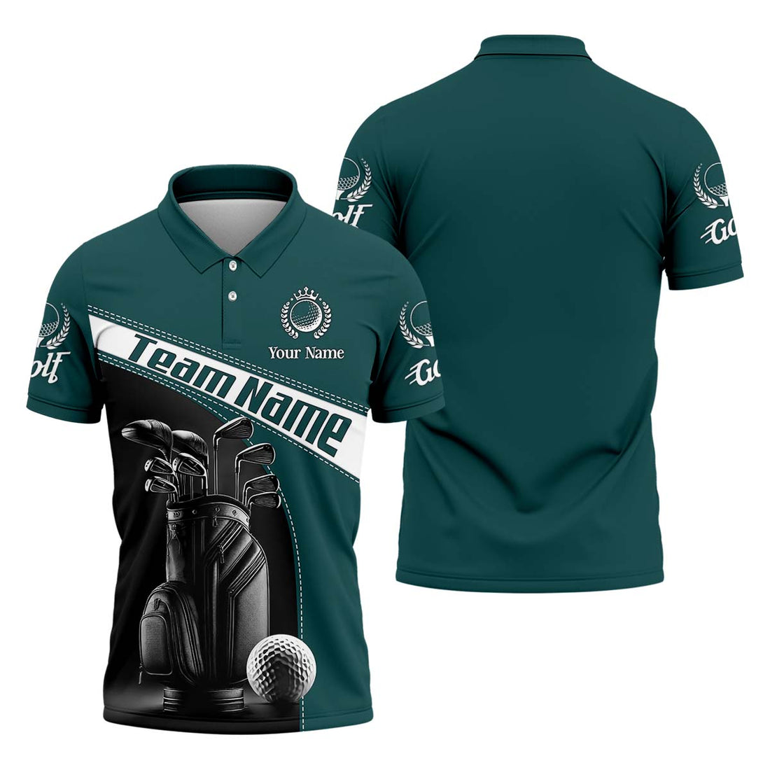 Vintage Golf Clubs Custom Golf Polo Shirt, Golfing Apparel, Mens Golf Gift, Gifts For Golf Lovers