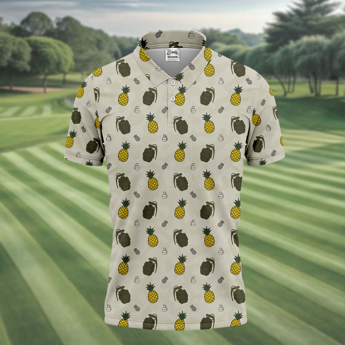 Funny Pineapple Golf Polo Shirts, Golfing Apparel, Men Golf Gift, Funny Golf Shirt