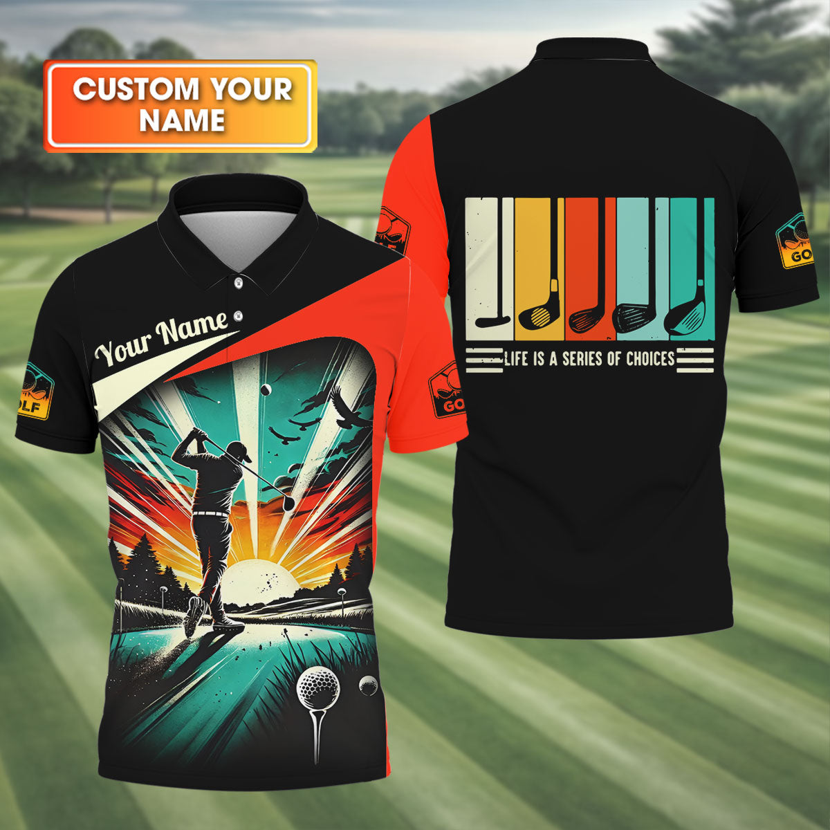 Life Is A Series Of Choices Custom Funny Golf Polo Shirt, Dad Golf Gift