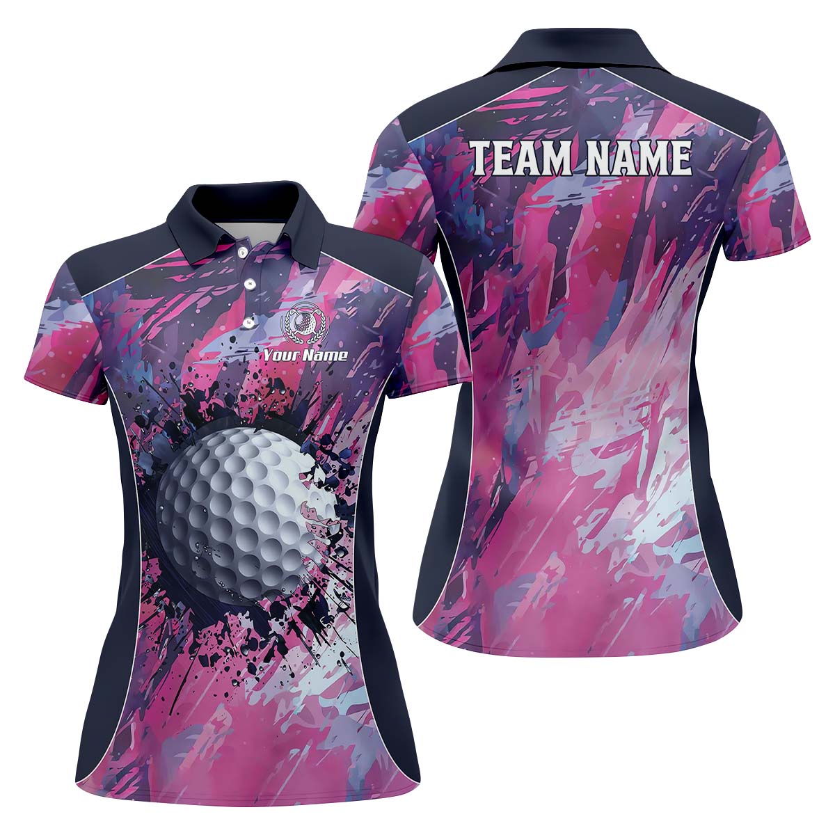 Colorful Golf Ball Custom Women Golf Polo Shirt, Golfing Apparel, Women Golf Gifts