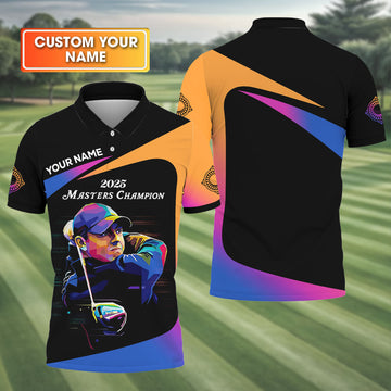 2025 Masters Champion Personalized Men's Golf Polo Shirt, Christmas Golf Gift