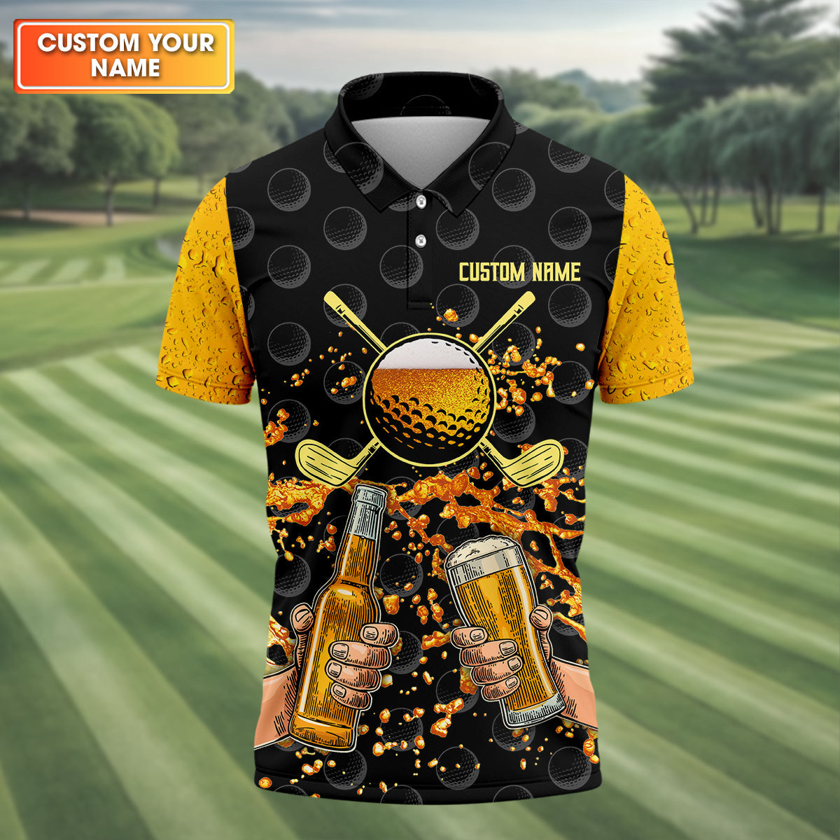 My Drinking Team Has A Golfing Problem Custom Men's Golf Polo Shirt, Funny Golf Shirt, Dad Golf Gift