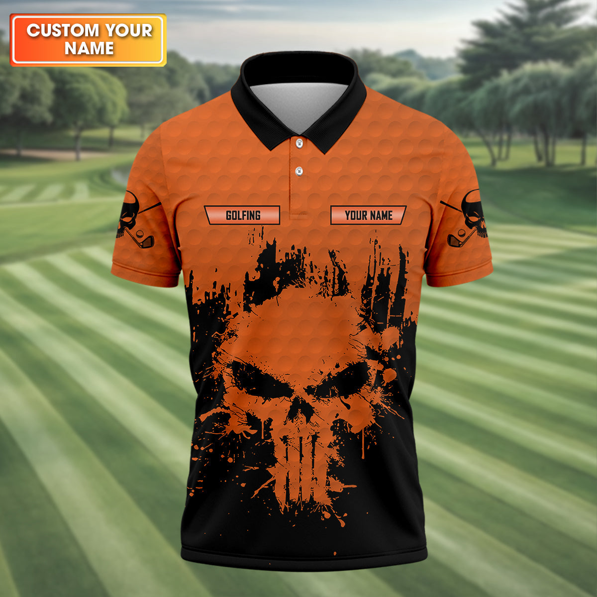 Golf Saved Me From Being A Porn Star Now I'm Just A Swinger Custom Skull Golf Polo Shirt, Dad Golf Gift