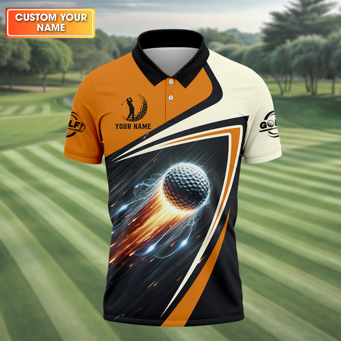 Custom Golf Ball Men's Golf Polo Shirt, Golfing Apparel, Golf Gifts For Men