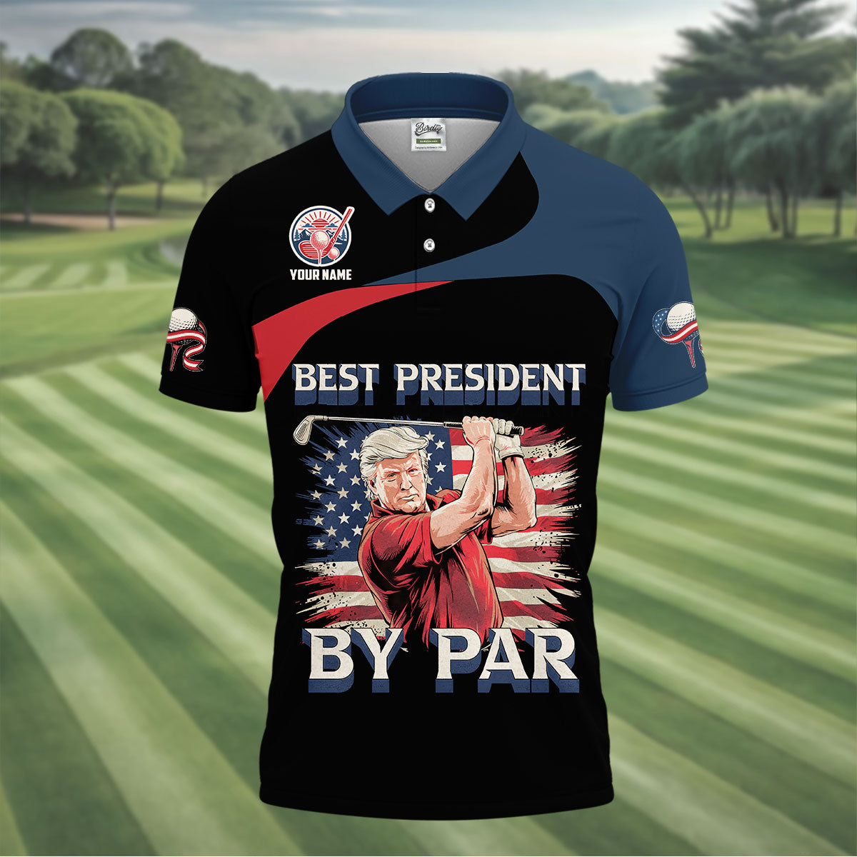 Funny Best President By Par Customize Golf Shirts For Men, Golf Clothes Men, Men Golf Gifts