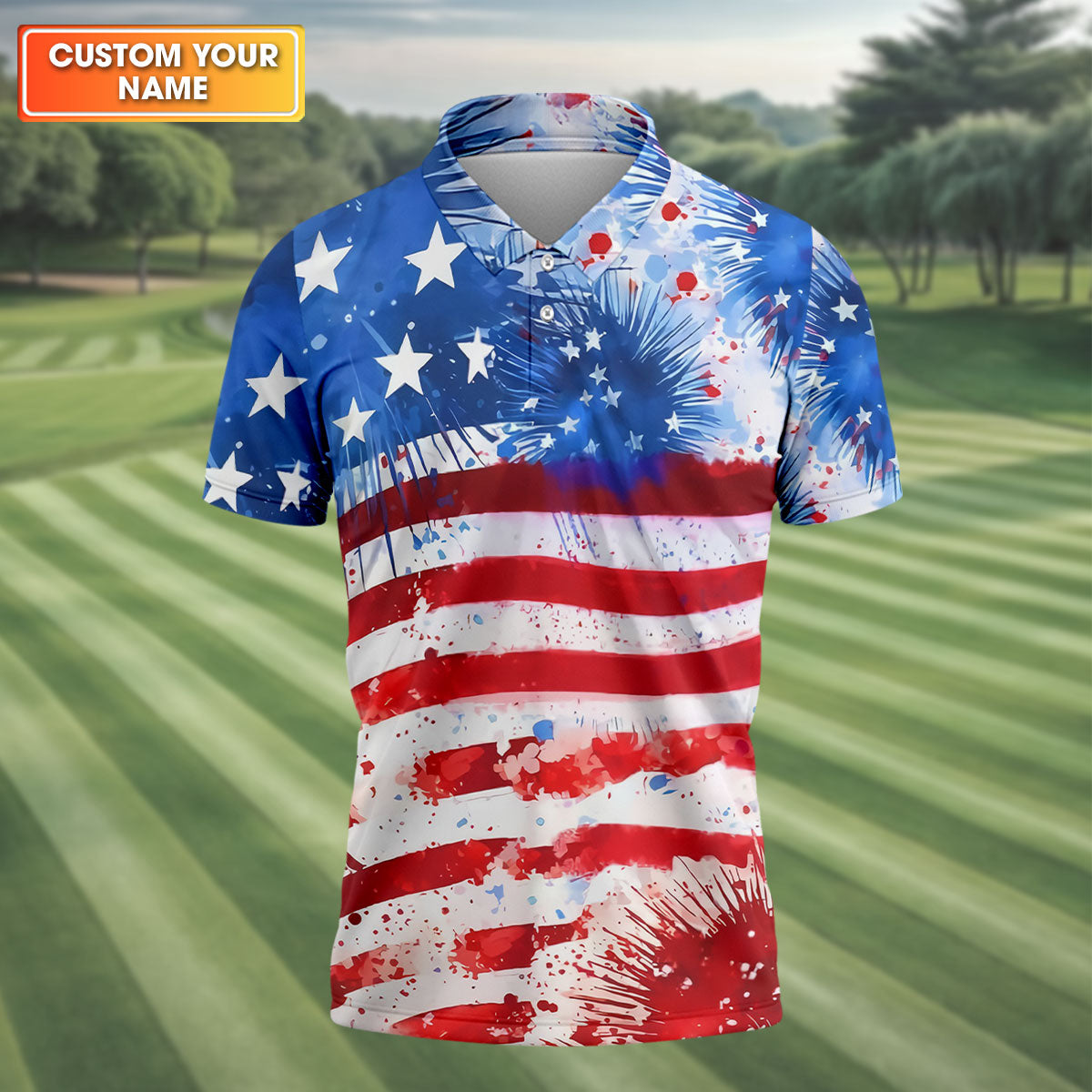 America Flag Golf Polo Shirt For Men, Hilarious Golf Shirt, Dad Golf Gift