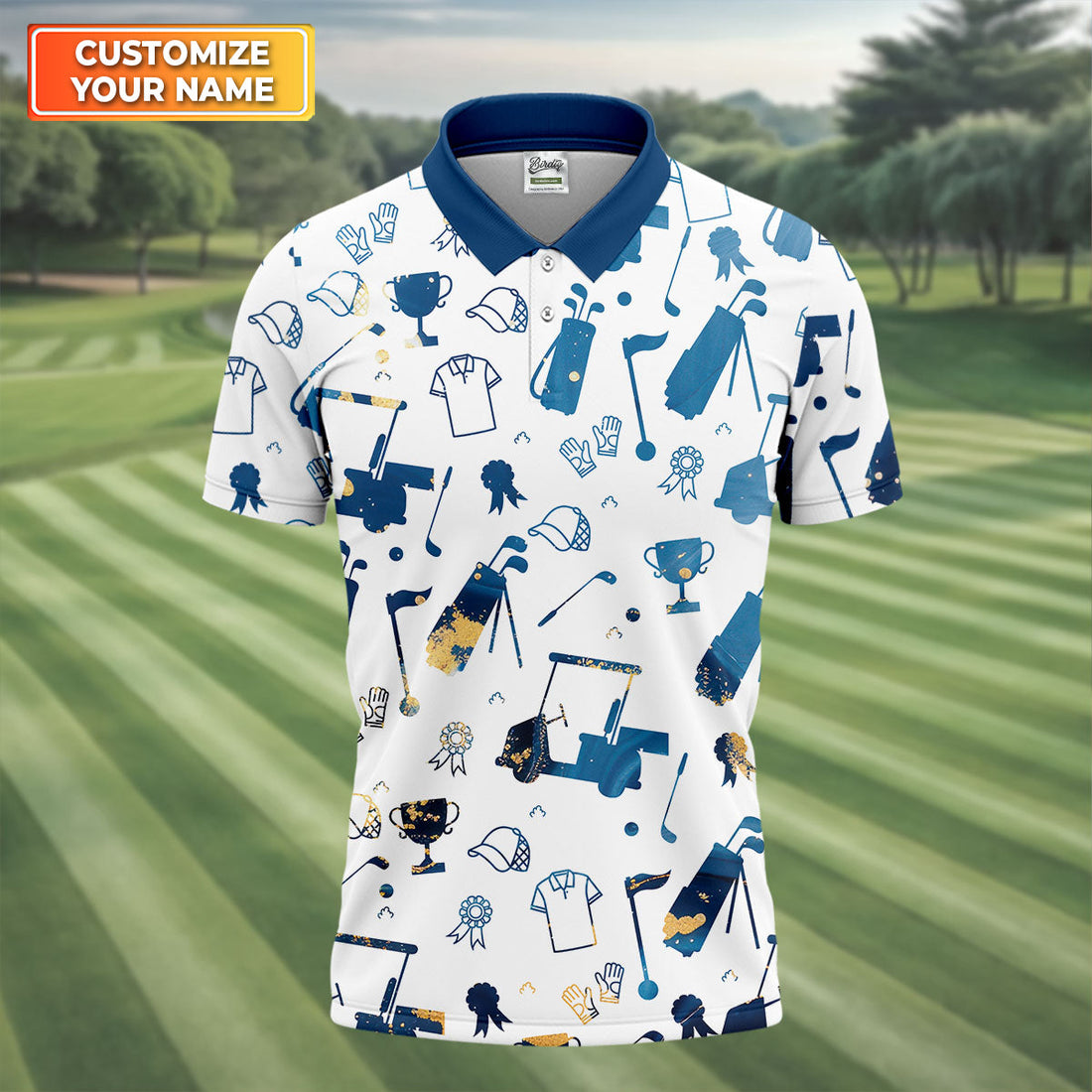 Personalized Golf Pattern Shirt, Men Golf Polo, Matching Golf Shirts, Men's Long Seeve Golf Shirts