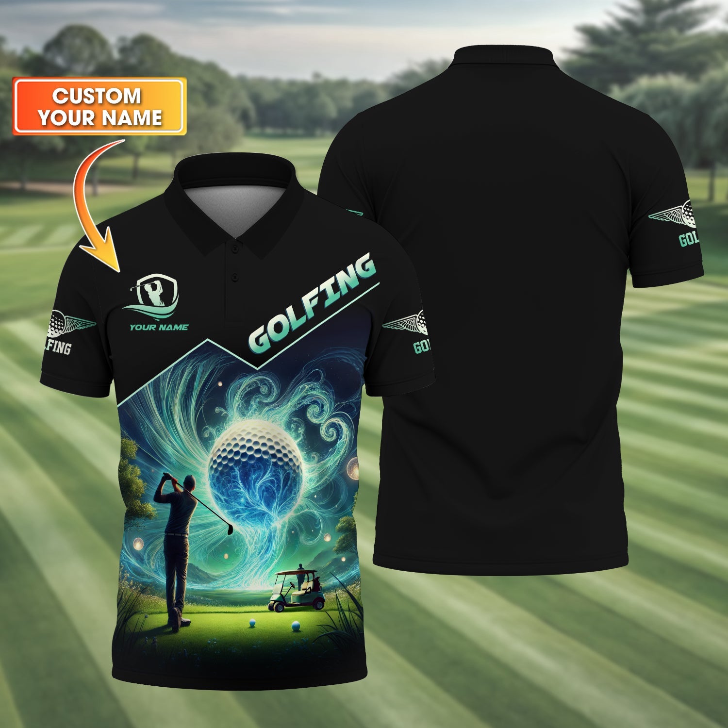 Custom Men's Golf Polo Shirt, Golfing Apparel, Mens Golf Gift, Gift For Golf Lovers