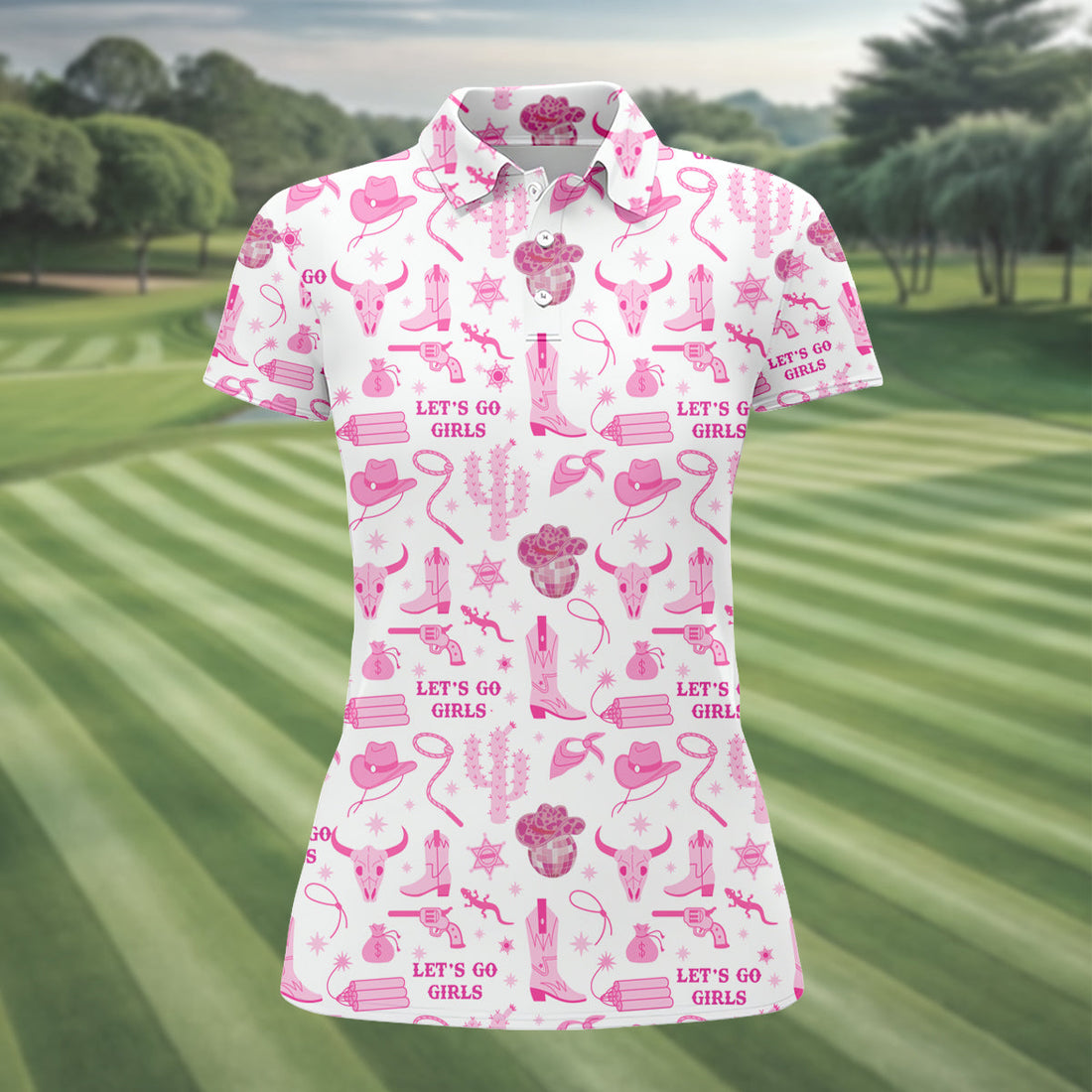 Let's Go Girls Funny Womens Golf Polo Shirt, Custom Ladies Golf Shirt