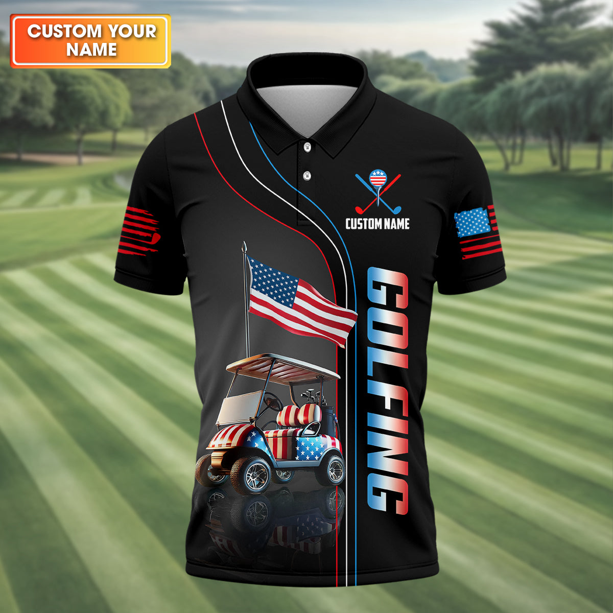 Never Underestimate An Old Man Custom Men's Golf Polo Shirt, Funny Golf Shirt, Dad Golf Gift