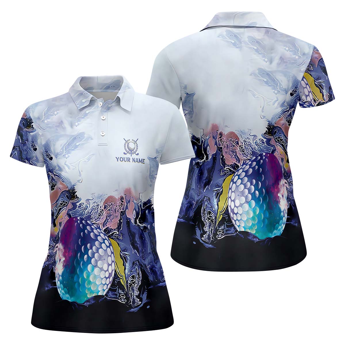Watercolor Womens Golf Polo Shirt, Team Golf Shirt, Golfing Apparel, Womens Golf Gifts