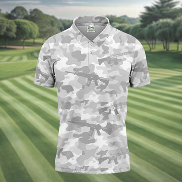 Camouflage Golf Polo, Golfing Apparel, Men Golf Gift, Camouflage Shirt