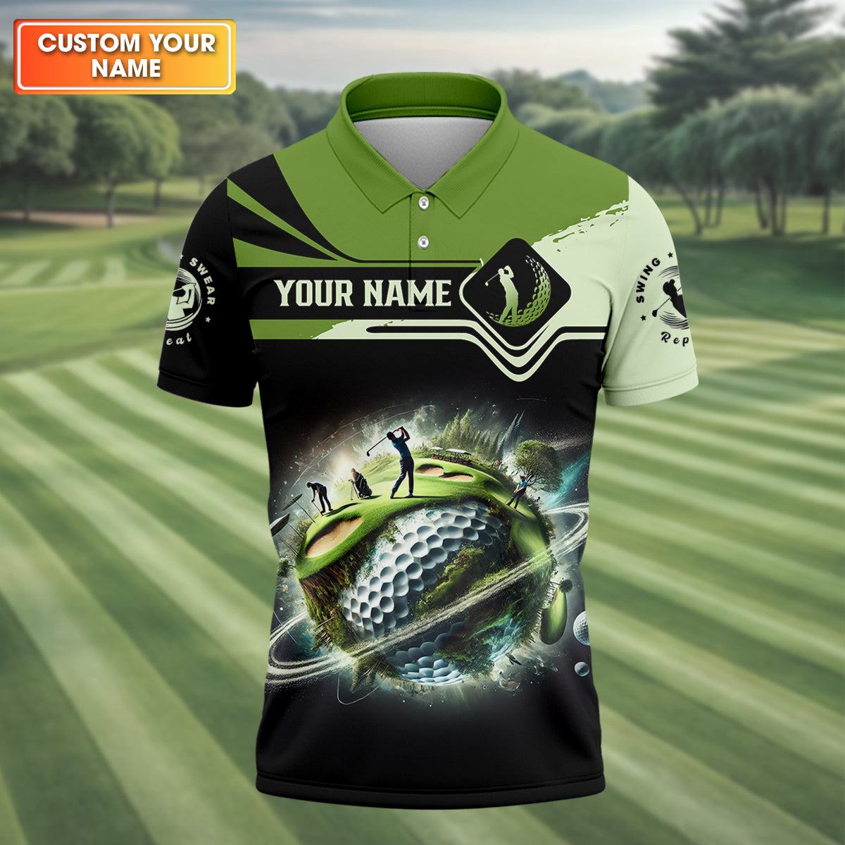 Fairway Golf Mens Golf Polo Shirt, Golfing Apparel, Mens Golf Gift, Funny Golf Shirt