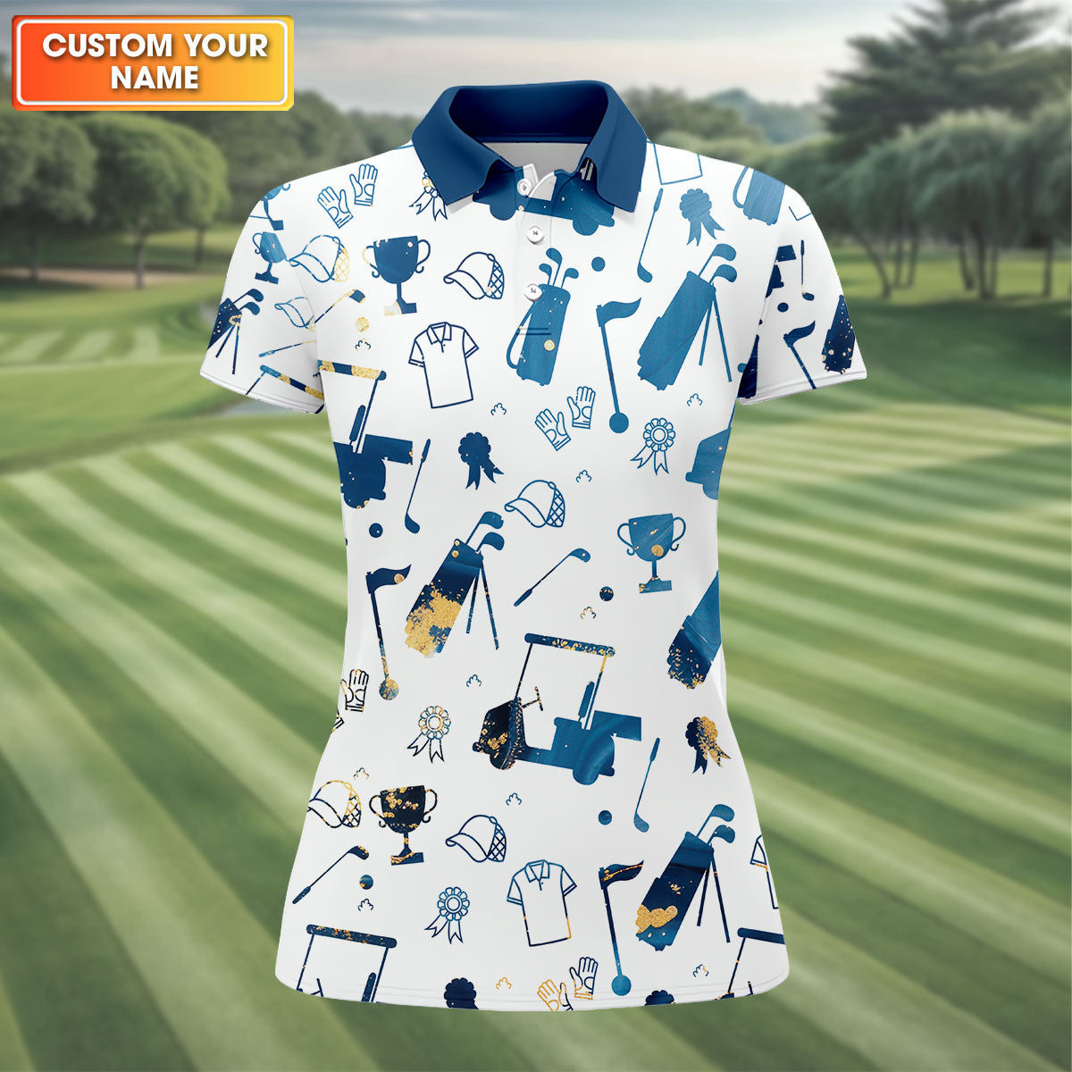Personalized Golf Pattern Shirt, Ladies Golf Polos, Matching Golf Shirts, Women Golf Top