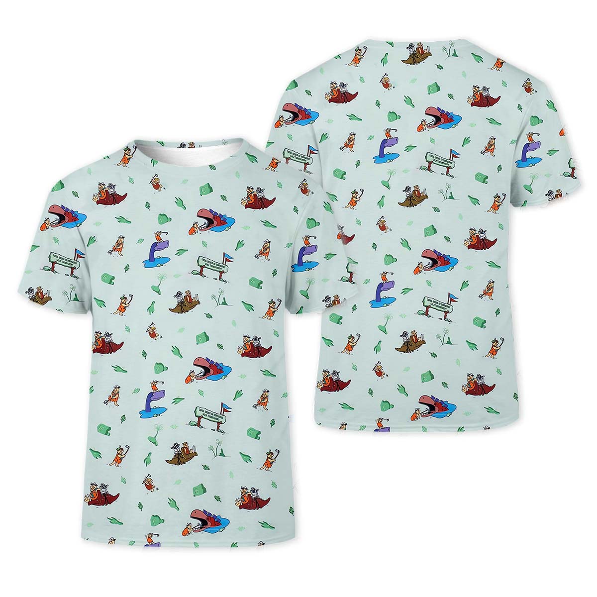 Playful Cartoon Golf Polo Shirt, Golf Gifts For Men, Golf Gift Ideas