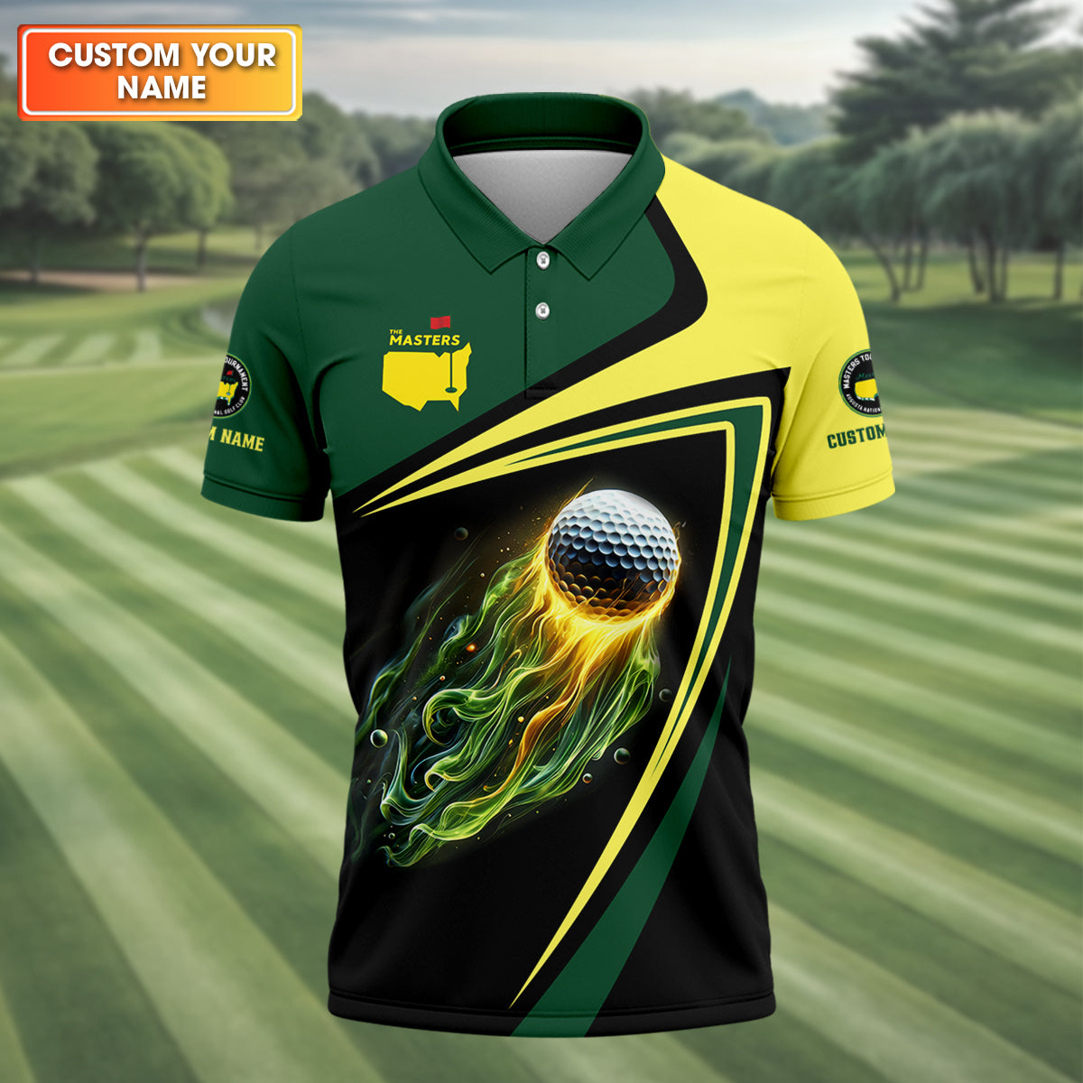 Custom Golf Ball Master Tournament Polo Shirt, Golfing Apparel, Mens Golf Gift, Funny Golf Polos