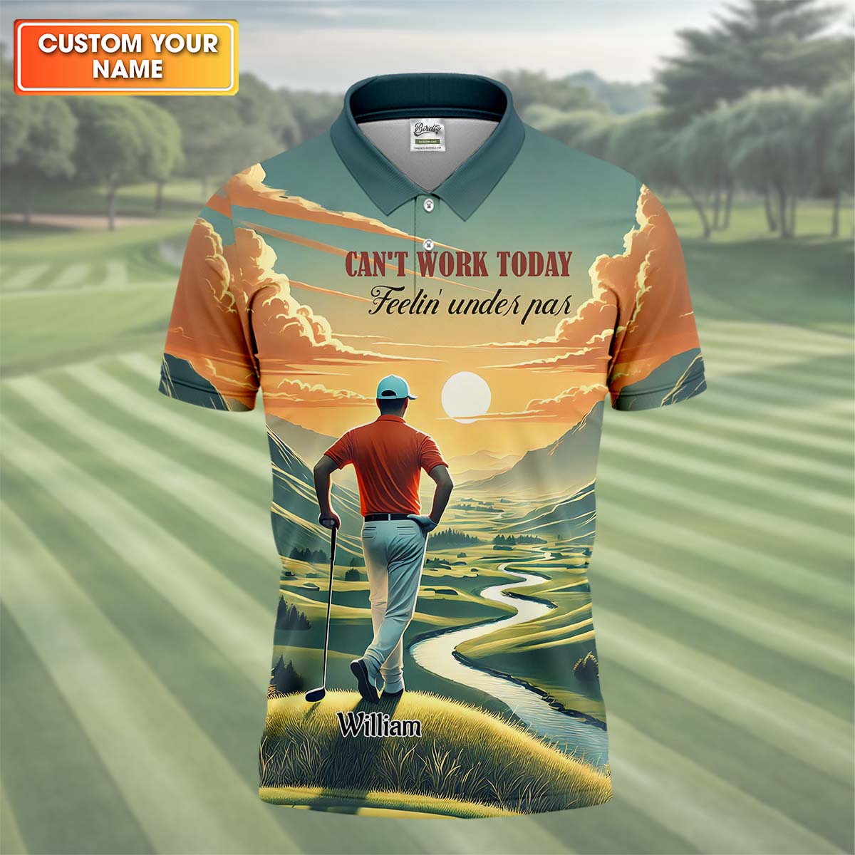 Can't Work Today Feelin' Under Par Custom Funny Golf Polo Shirt, Dad Golf Gifts