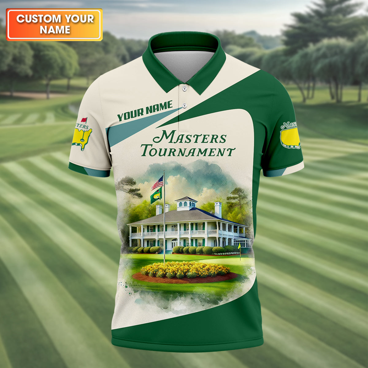 Masters Tournament Augusta Golf Course Customize Mens Golf Polo Shirt, Golfing Apparel, Funny Golf Shirt