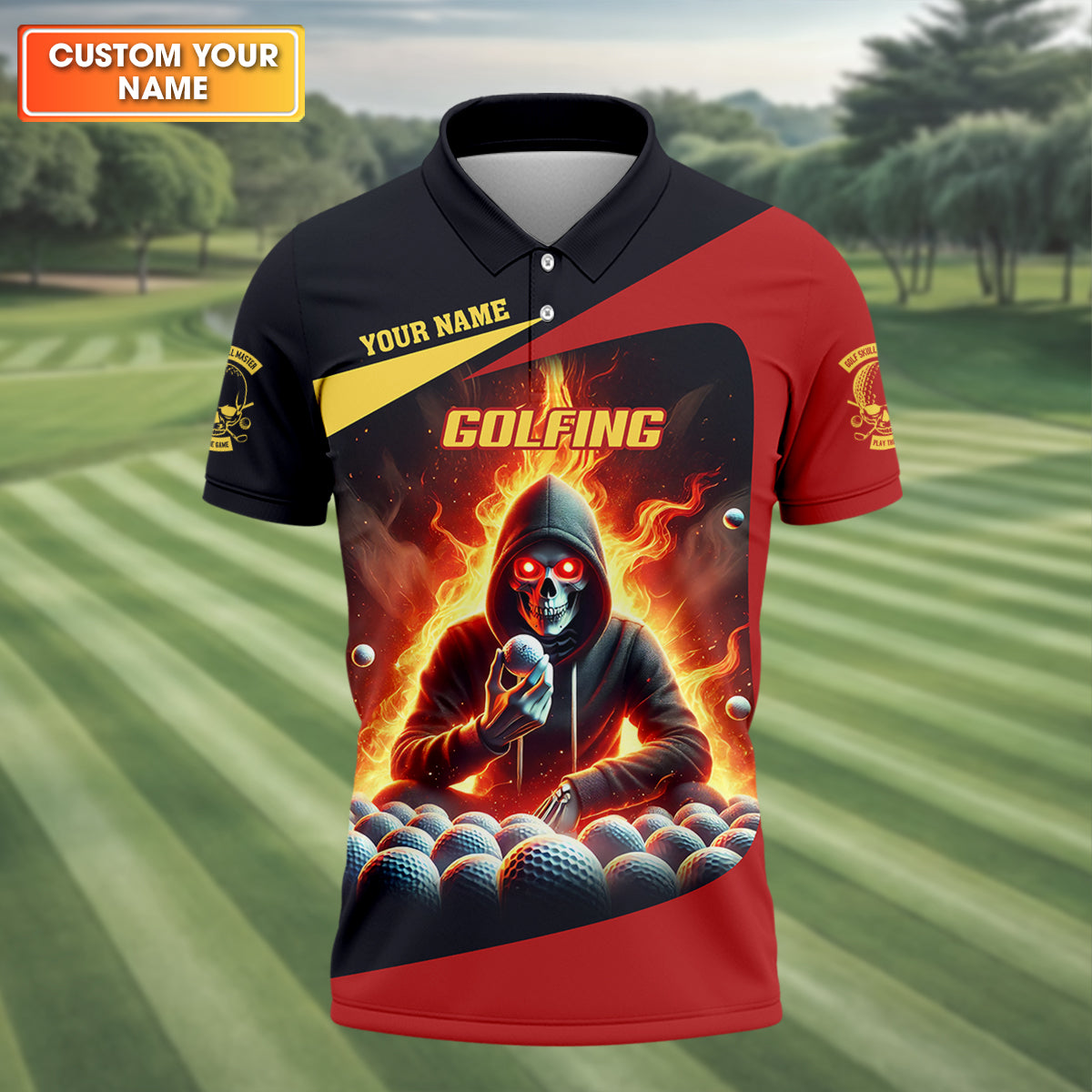 It Takes A Lot of Balls to Golf Like I Do Custom Skull Funny Golf Polo Shirt, Dad Golf Gifts