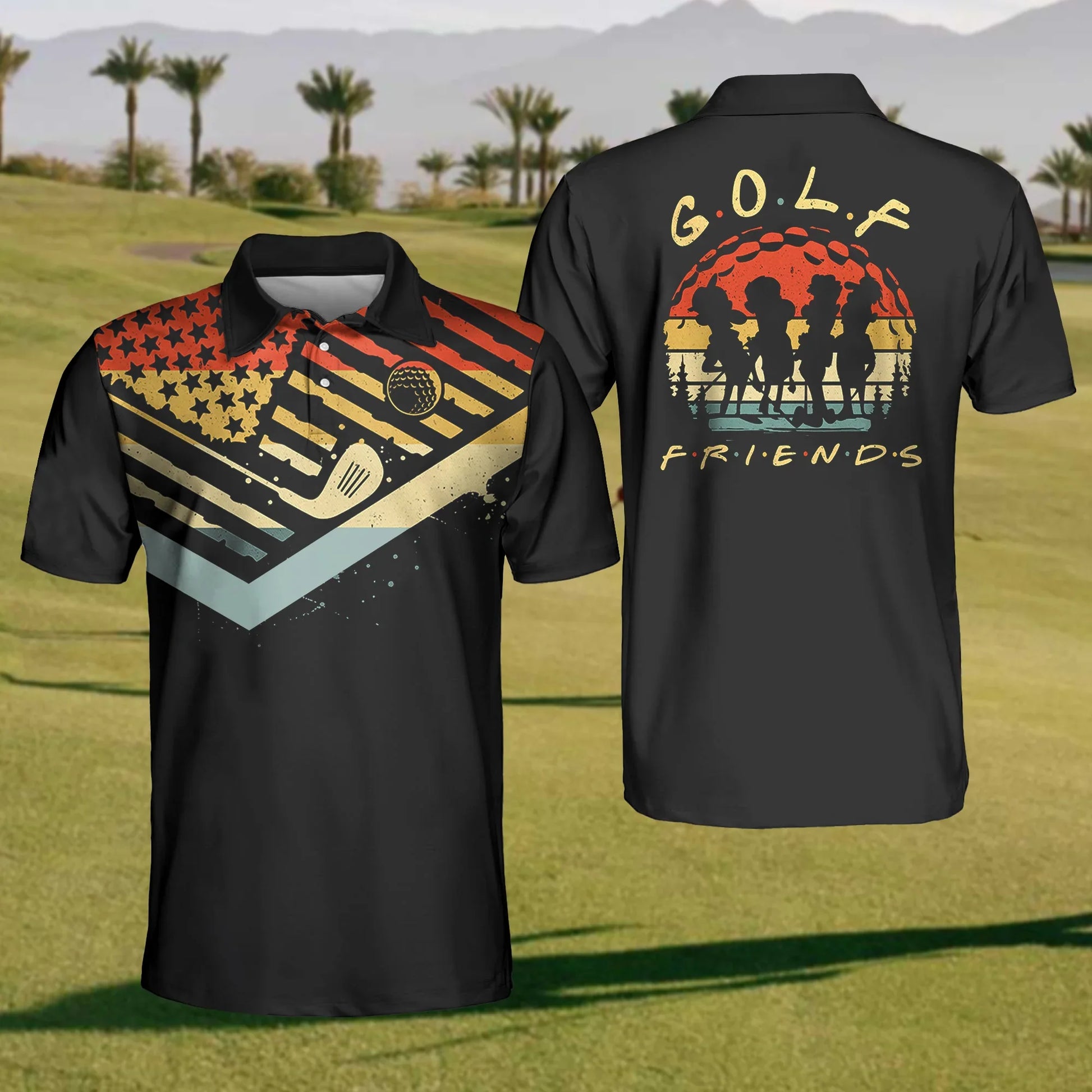 Golf FRIENDS Mens Golf Polo Shirt, Mens Golf Gift, Golf Gifts For Golfers