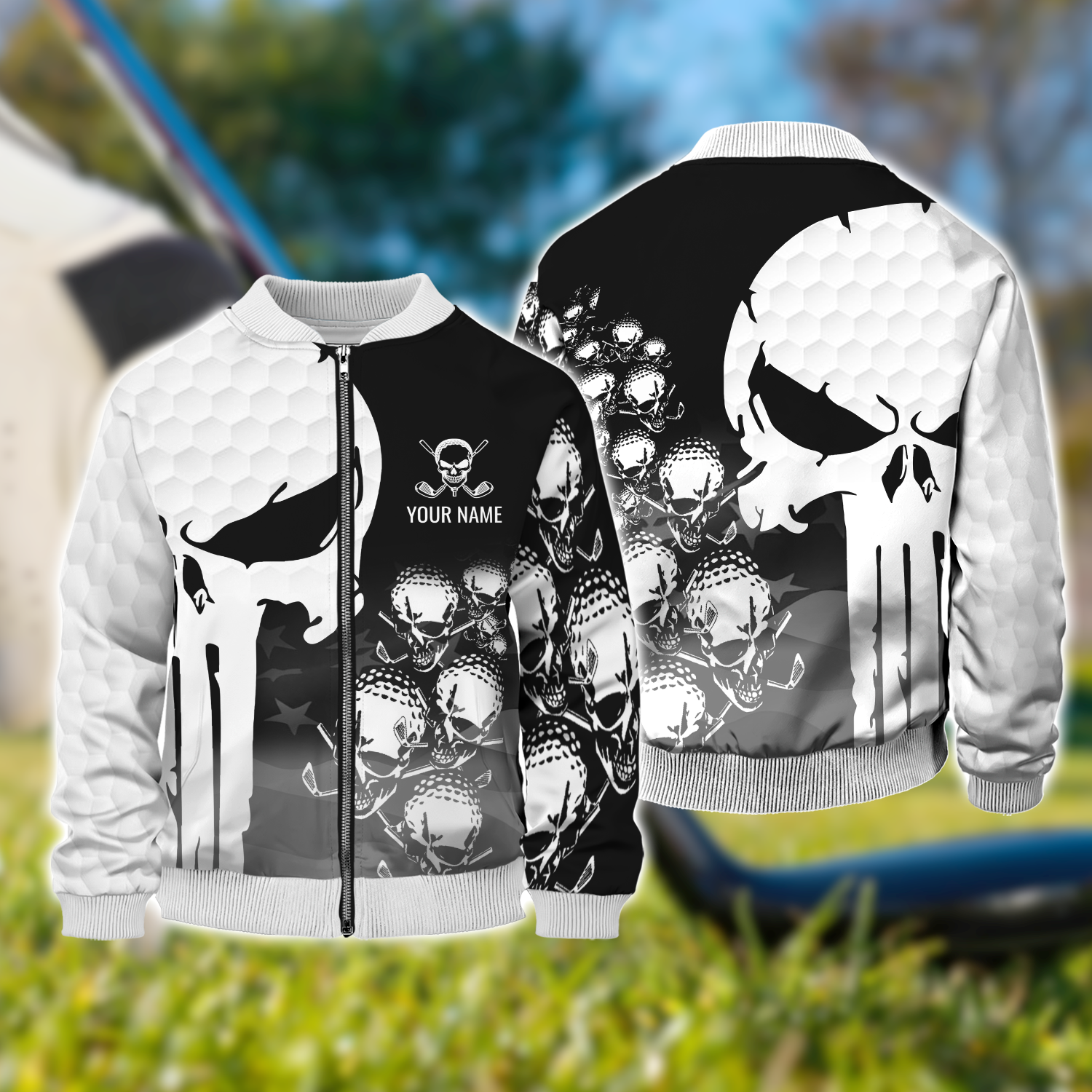 Punisher Skull Golf Polo Shirt, Skull 3D Art Shirt, Golfing Apparel, Gift For Golfers