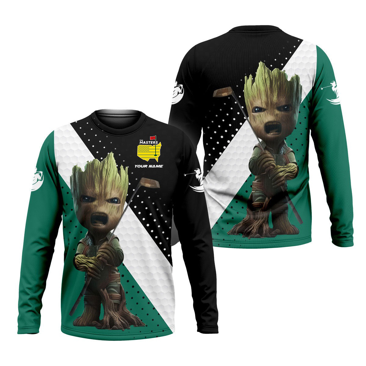 BabyGroot Custom Men's Golf Polo Shirt, Golfing Apparel, Mens Golf Gift, Funny Golf Shirt