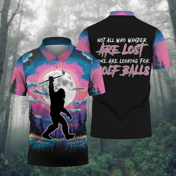 Lost In The Woods Men's Golf Polo Shirt, Golfing Apparel, Mens Golf Gift, Funny Golf Shirt