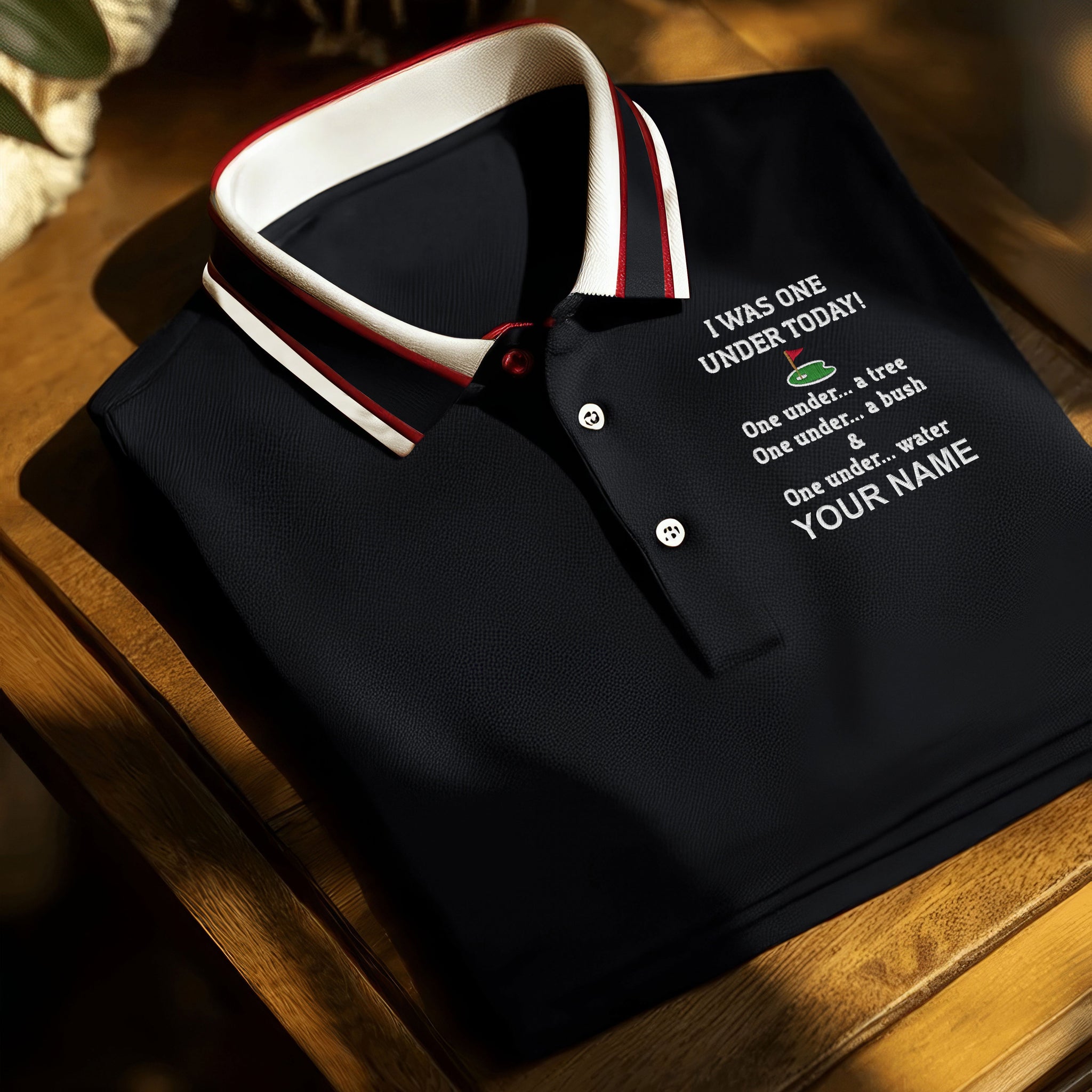 I Was One Under The Par Embroidery Polo Shirt, Mens Golf Shirt, Dad Golf Gift