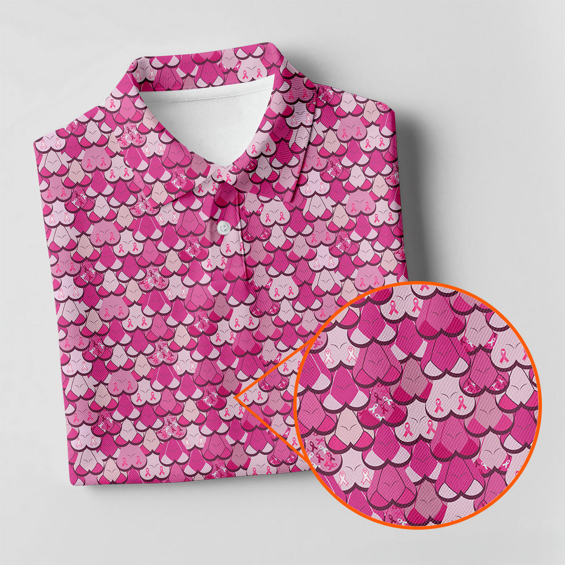 Funny Titties Breast Cancer Polo Shirt, Funny Boobs Golf Shirt, Breast Cancer Golf Shirt, Funny Men Golf Shirt