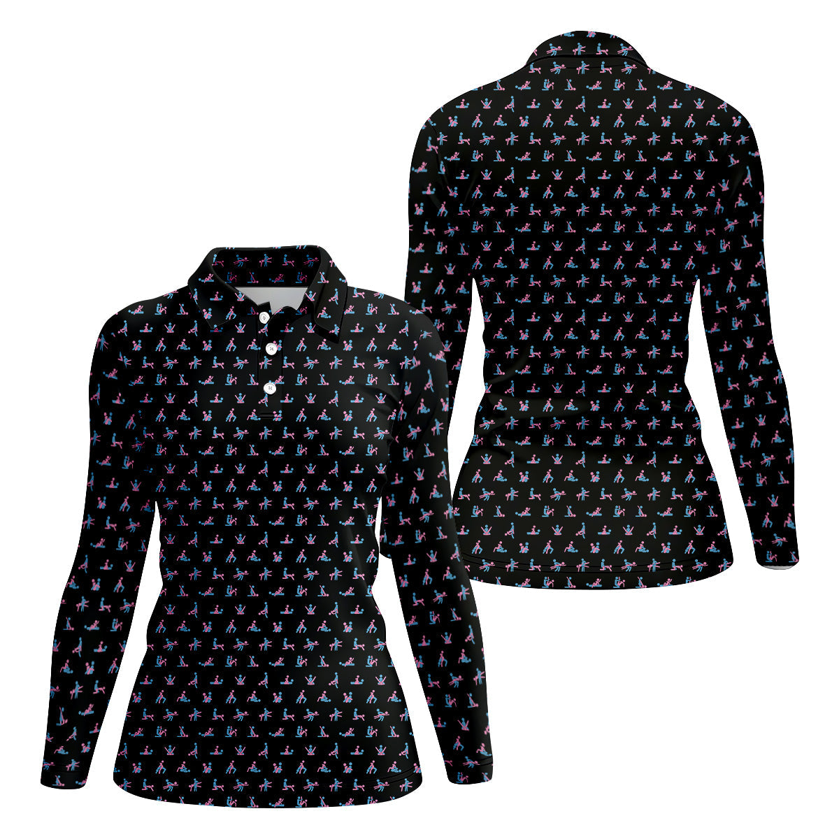 Funny Stick Figure Golf Shirt, Funny Position Couple Golf Shirt, Matching Golf Shirt, His And Hers Golf Shirts