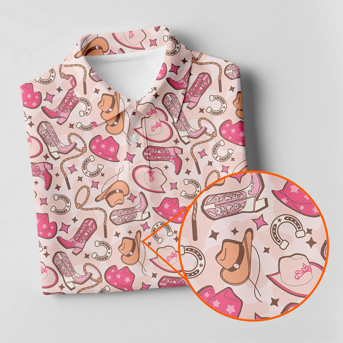 Pink Cowgirl Western Golf Shirt, Womens Sleeveless Polo, Cute Golf Outfit, Ladies Golf Shirts