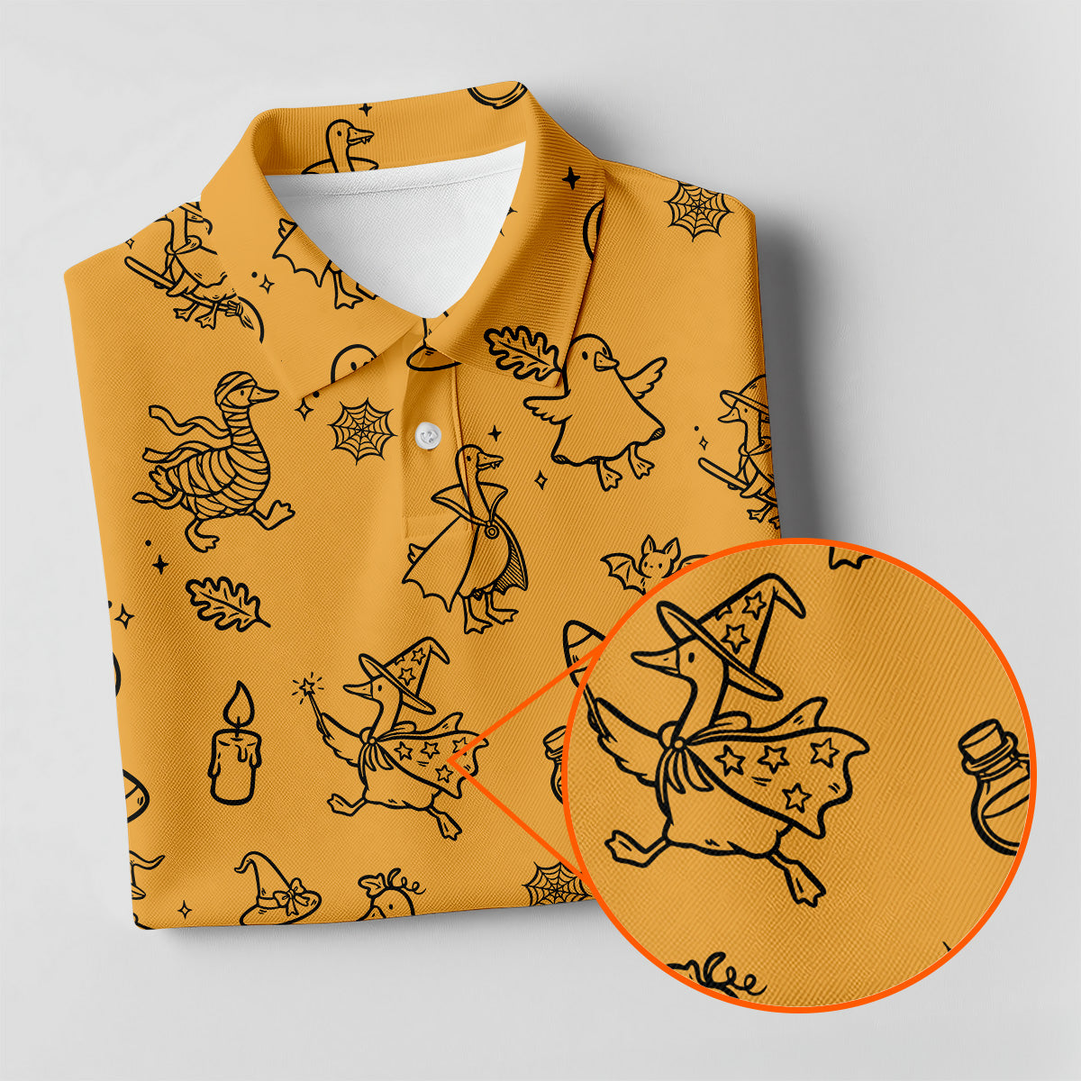 Goose Halloween, Doodle Pattern, Yellow Golf Shirt, Sleeveless Womens Golf Shirts, Women Golf Top, Ladies Golf Shirts
