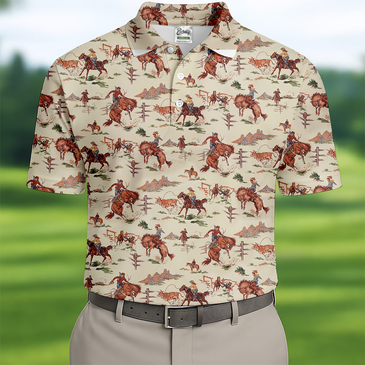 The Way Of The West Western Golf Shirt, Fun Golf Shirts For Men, Men's Golf Polo, Golfing Apparel