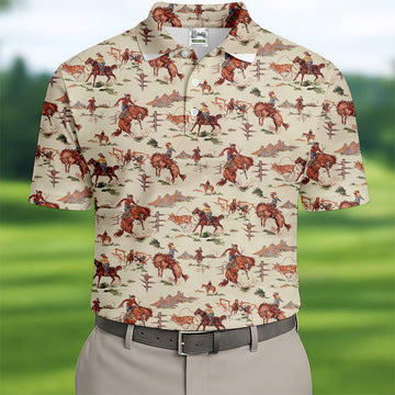 The Way Of The West Western Golf Shirt, Fun Golf Shirts For Men, Men's Golf Polo, Golfing Apparel