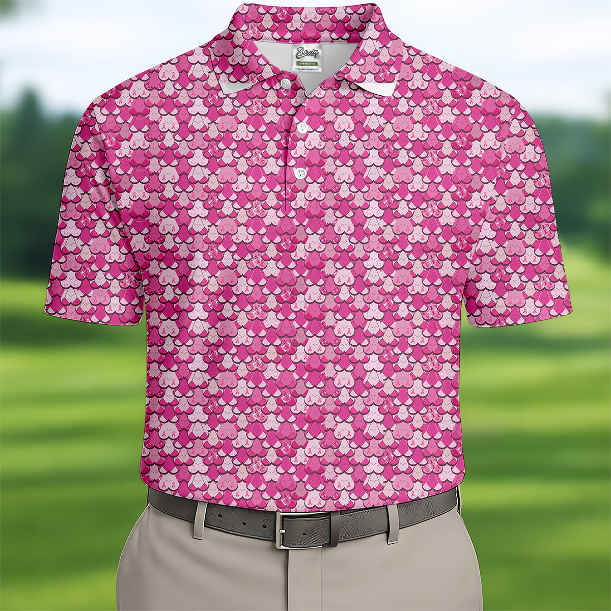 Funny Titties Breast Cancer Polo Shirt, Funny Boobs Golf Shirt, Breast Cancer Golf Shirt, Funny Men Golf Shirt