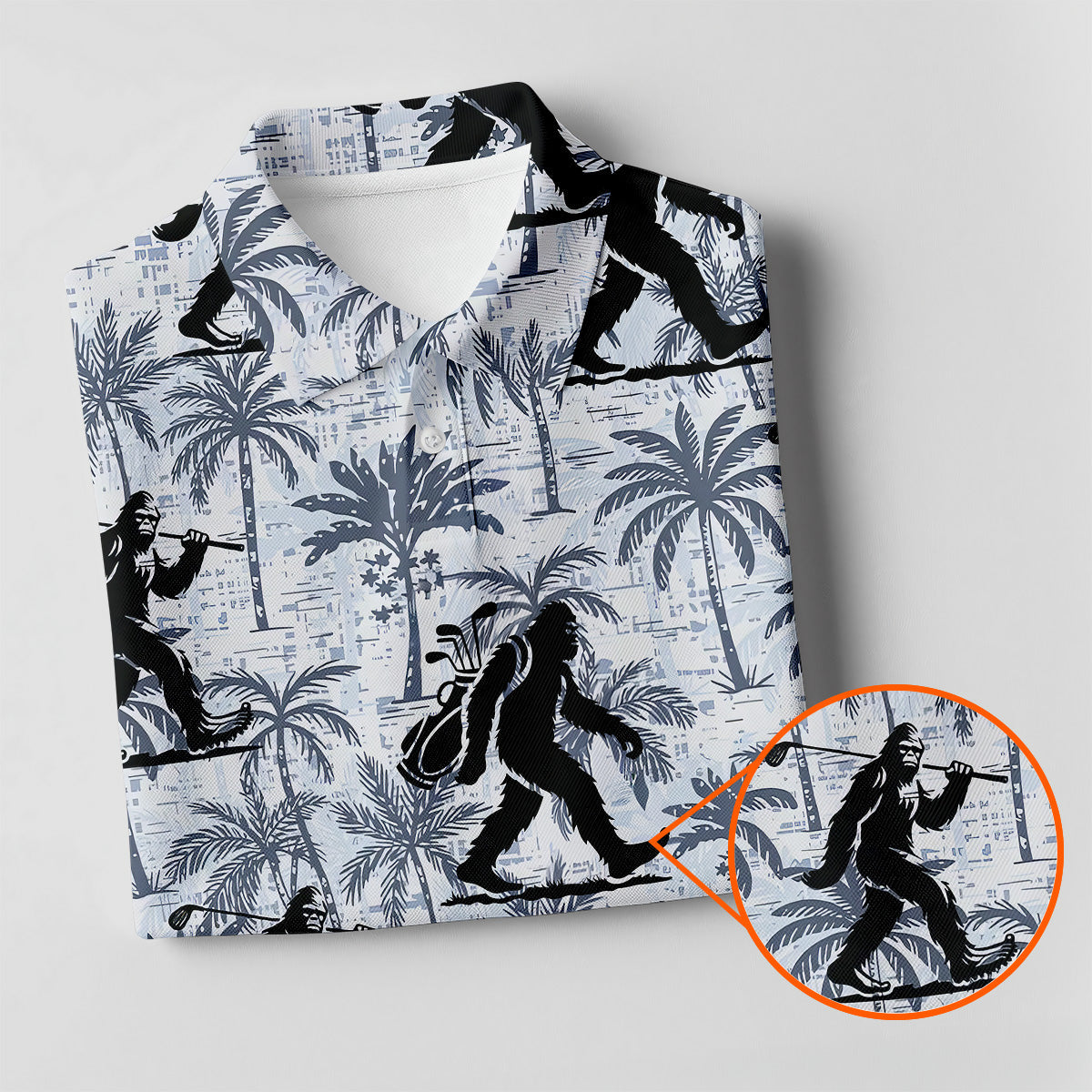 Funny Bigfoot Golf Hawaiian Shirt, Tropical Golf Shirts, Ladies Golf Shirts, Cool Golf Gifts