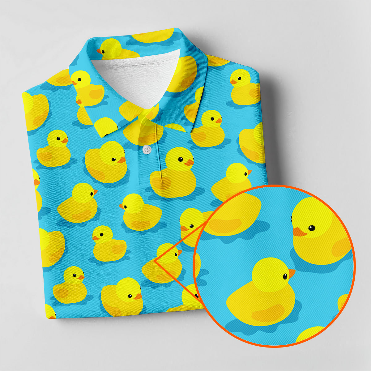Funny Yellow Duck Men's Golf Polo Shirt, Fun Golf Polo Shirt, Men Fun Golf Shirts, Golf Gift For Him
