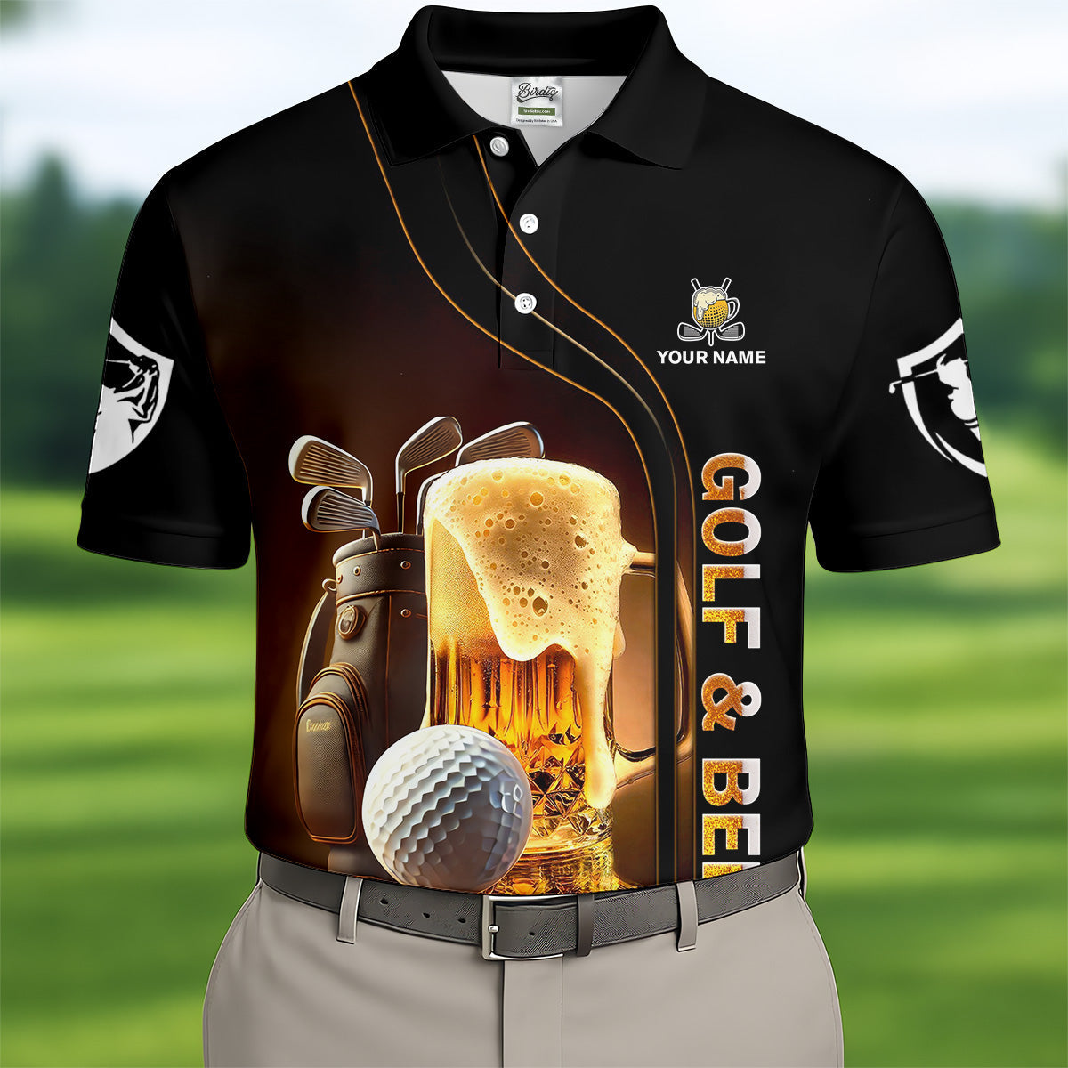 Golfing Without Drinking Beer Men's Golf Polo Shirt, Golf Beer Shirt, Fun Golf Polo Shirt, Golf Gift For Him