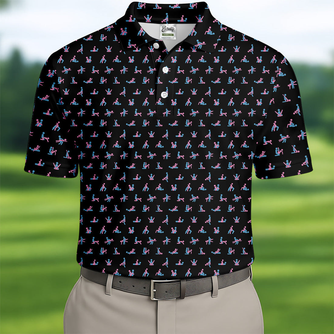 Funny Stick Figure Golf Shirt, Funny Position Couple Golf Shirt, Matching Golf Shirt, His And Hers Golf Shirts