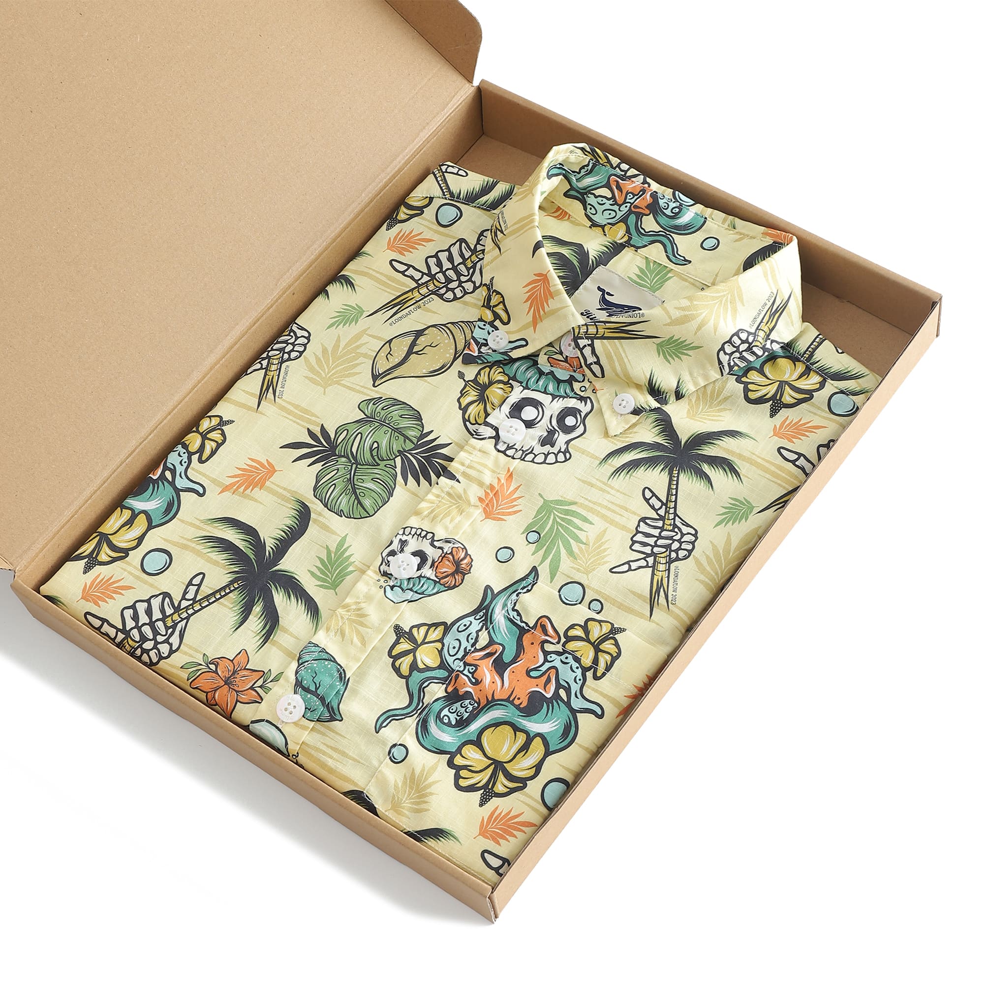 Tropical Wilderness Skull Hawaiian Polo Golf Shirts, Skull Golf Shirt, Gift For Golfers