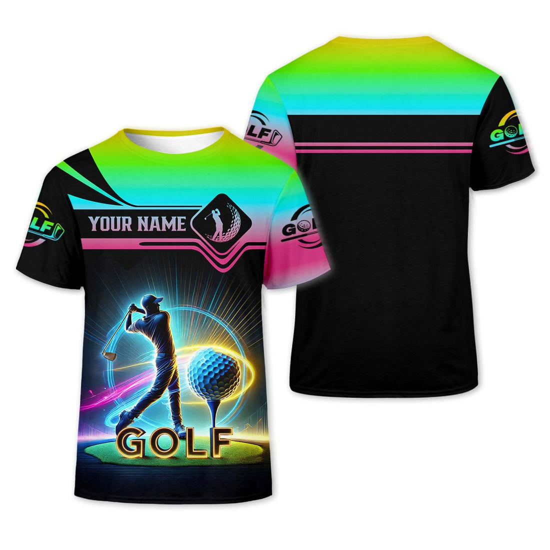 Custom 3D Men's Golf Polo Shirt, Golfing Apparel, Mens Golf Gift