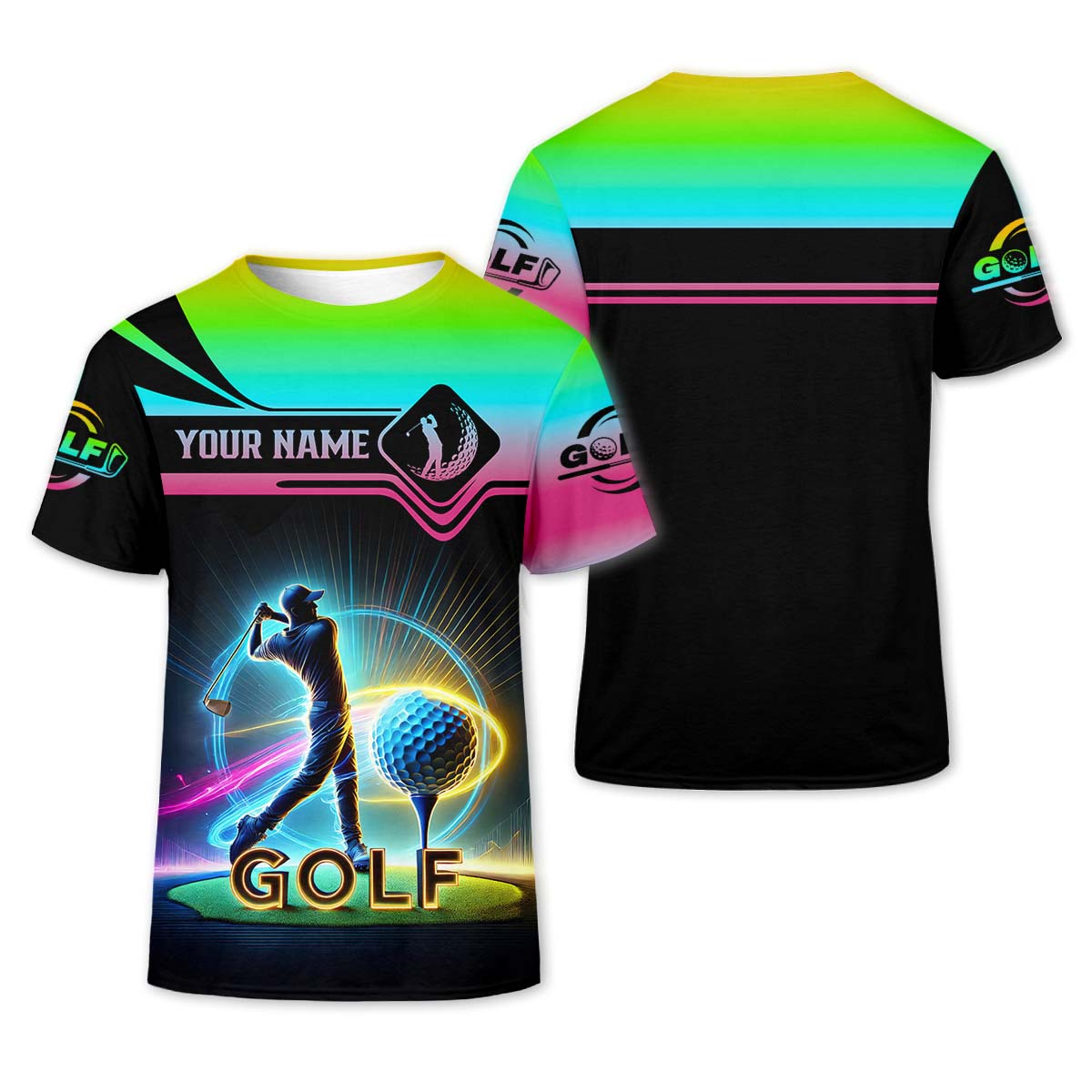 Custom 3D Men's Golf Polo Shirt, Golfing Apparel, Mens Golf Gift