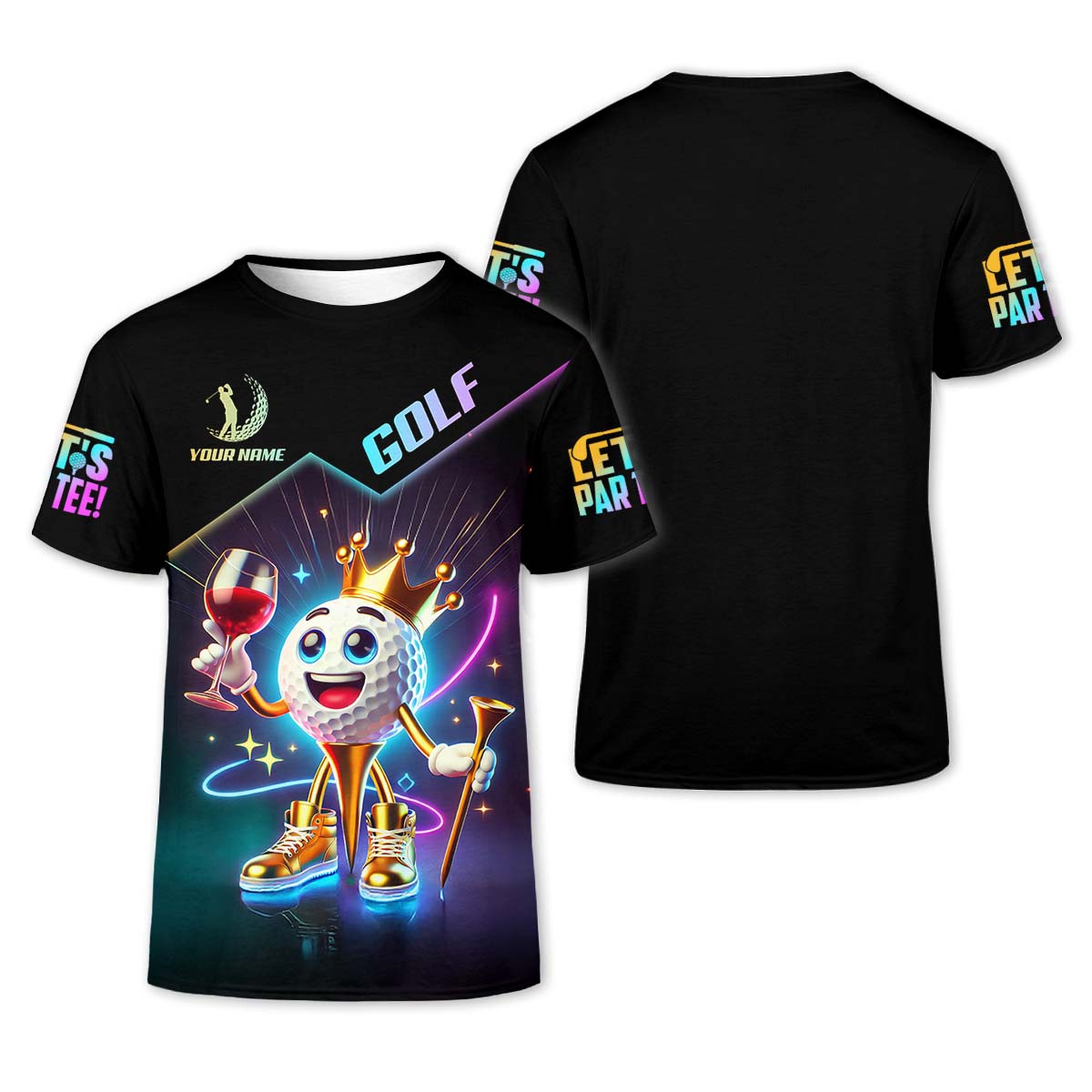 Let's Par Tee Custom Men's Golf Polo Shirt, Golfing Apparel, Funny Golf Polos, Mens Golf Gift