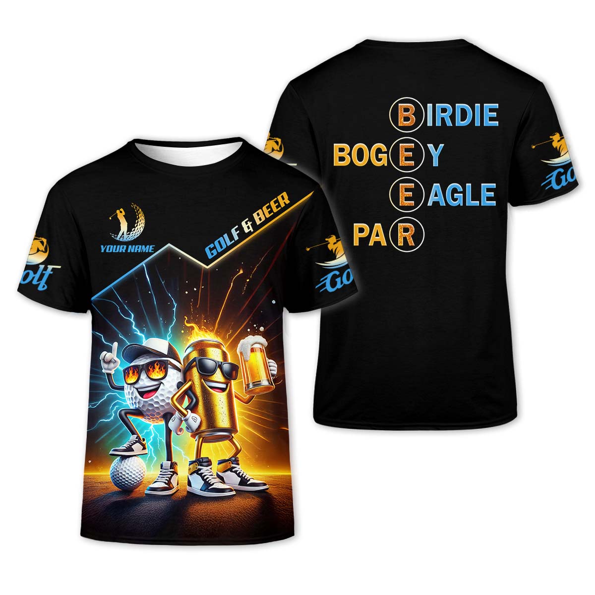 Beer And Golf Funny Golf Polo Shirt, Golfing Apparel, Golf Gift For Men, Funny Golf Shirt