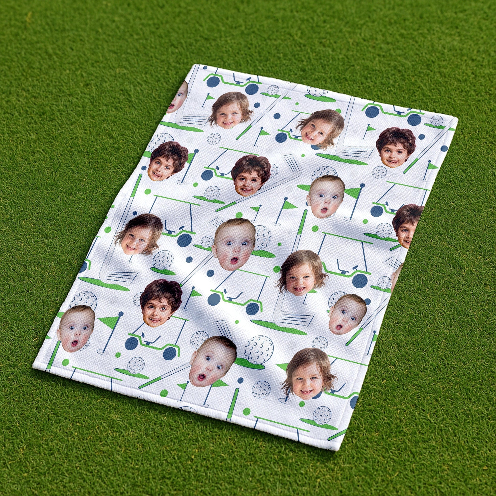 Custom Golf Towel With Kids Photo, Funny Golf Towel, Golf Rag, Christmas Golf Gift