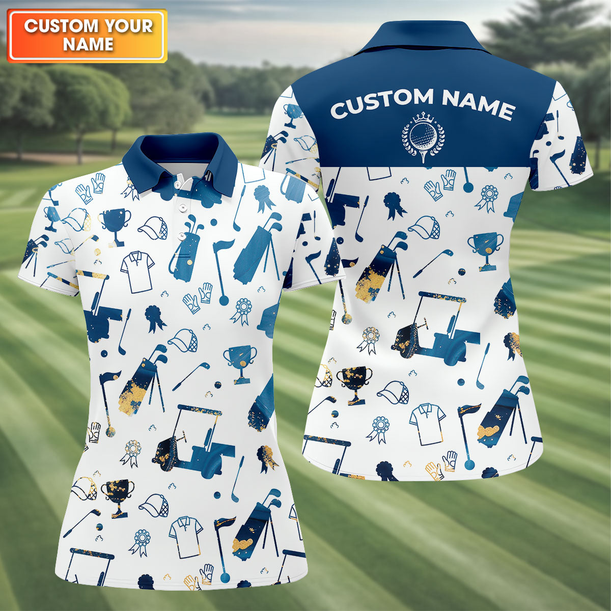 Personalized Golf Pattern Shirt, Ladies Golf Polos, Matching Golf Shirts, Women Golf Top