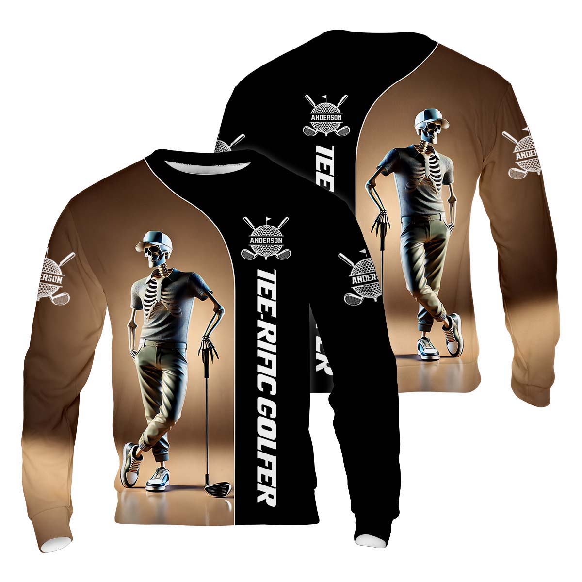 Teerific Skeleton Golfer Custom Golf Shirt, Personalized Golf Shirt, Unique Gift For Golfer
