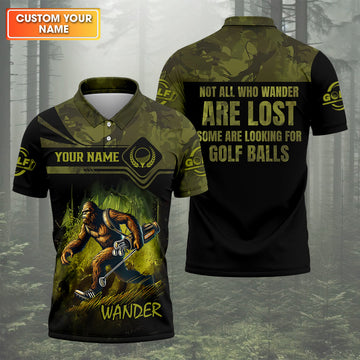 Bigfoot Camouflage Custom Golf Polo Shirt, Golf Gifts For Dad, Golf Lover Gift