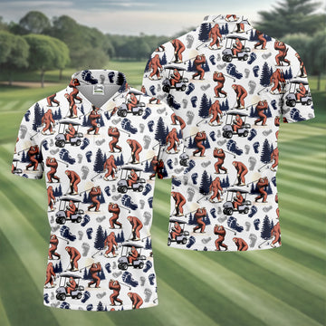 Sasquatch Golf Shirt, Bigfoot Shirt, Hawaiian Golf Shirts, Matching Golf Shirts, Golf Shirts For Men