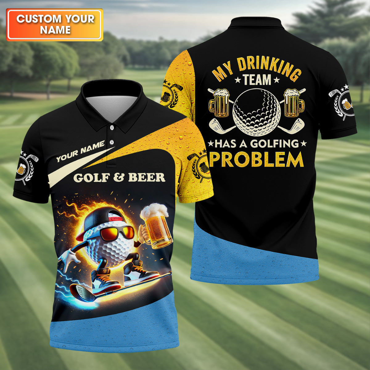 My Drinking Team Has A Golfing Problem Funny Golf Polo Shirt, Gift For Golfers, Team Golf Shirts